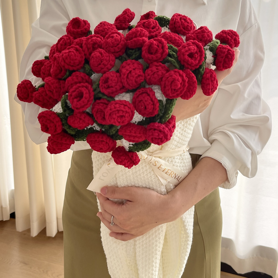 Bouquet Blanket with Crocheted Flowers | Handmade Pink Daisy Keepsake