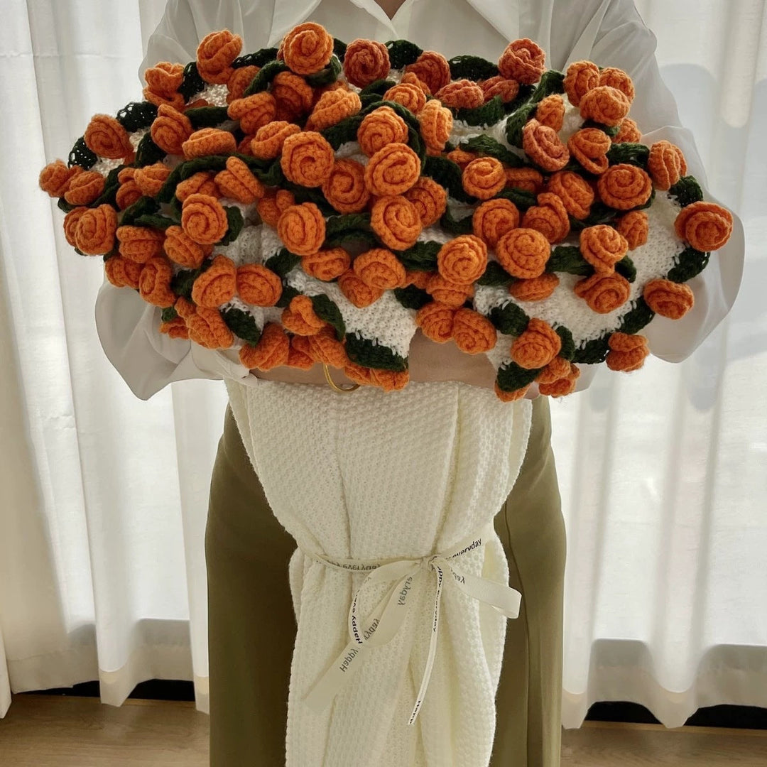Bouquet Blanket with Crocheted Flowers | Handmade Pink Daisy Keepsake