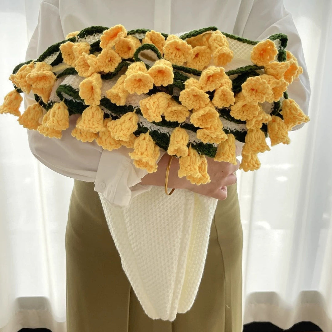 Bouquet Blanket with Crocheted Flowers | Handmade Pink Daisy Keepsake