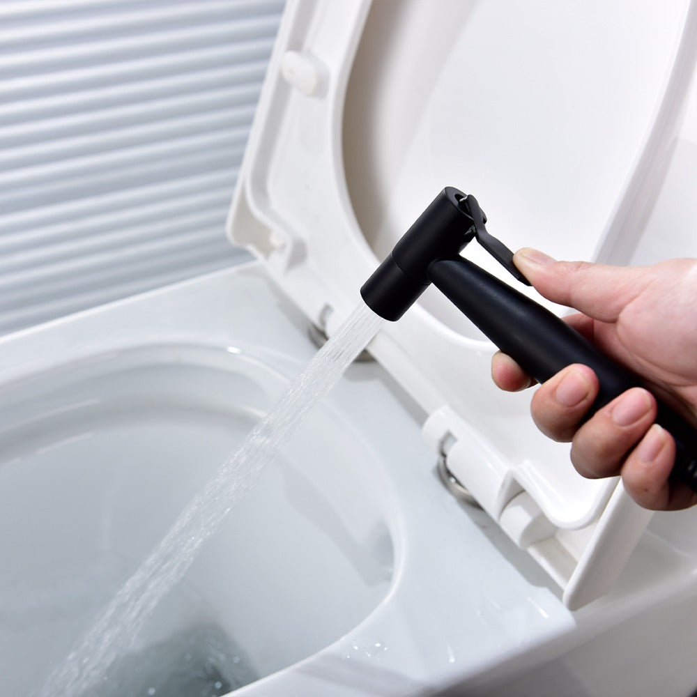 Brass Bidet Sprayer | Hot & Cold Mixer | Handheld | Wall Mounted | Matte Black