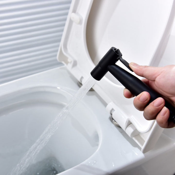 Brass Bidet Sprayer | Hot &amp; Cold Mixer | Handheld | Wall Mounted | Matte Black