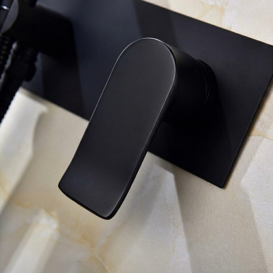 Brass Bidet Sprayer | Hot &amp; Cold Mixer | Handheld | Wall Mounted | Matte Black