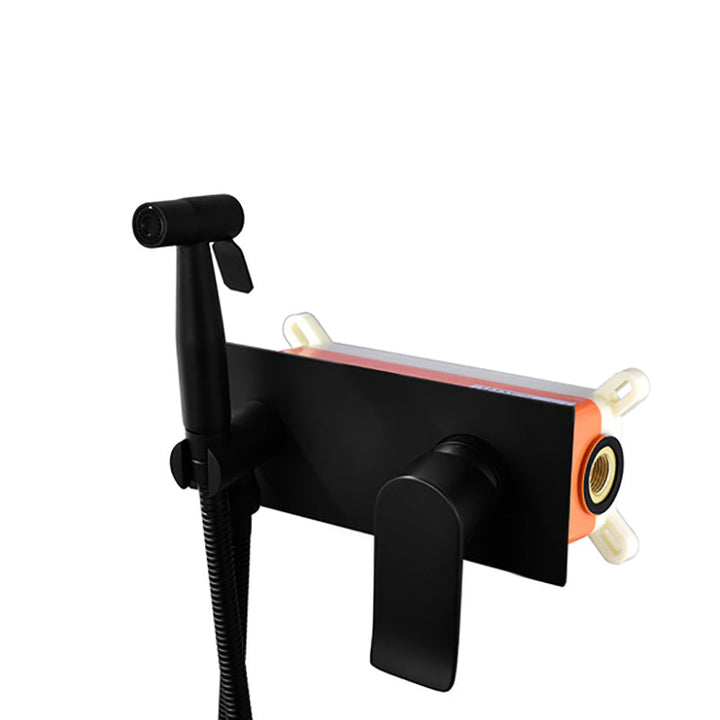 Brass Bidet Sprayer | Hot &amp; Cold Mixer | Handheld | Wall Mounted | Matte Black