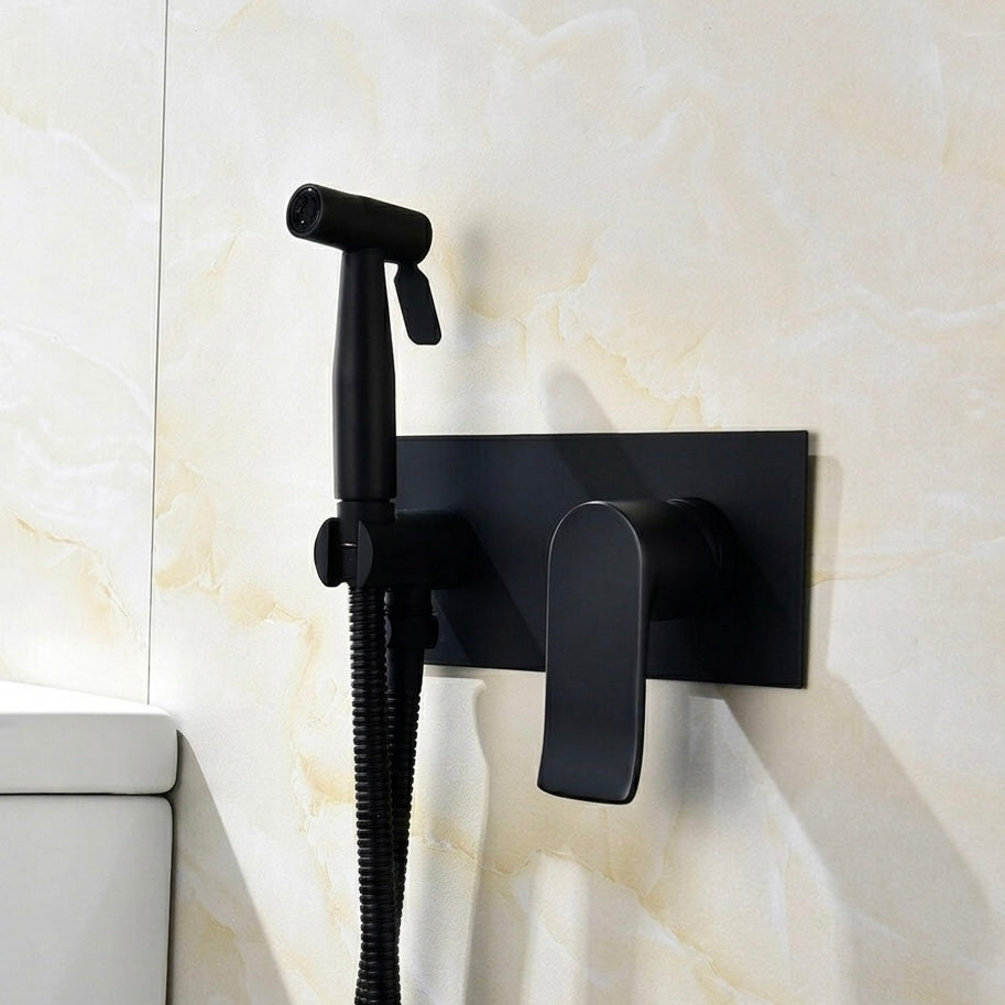 Brass Bidet Sprayer | Hot & Cold Mixer | Handheld | Wall Mounted | Matte Black