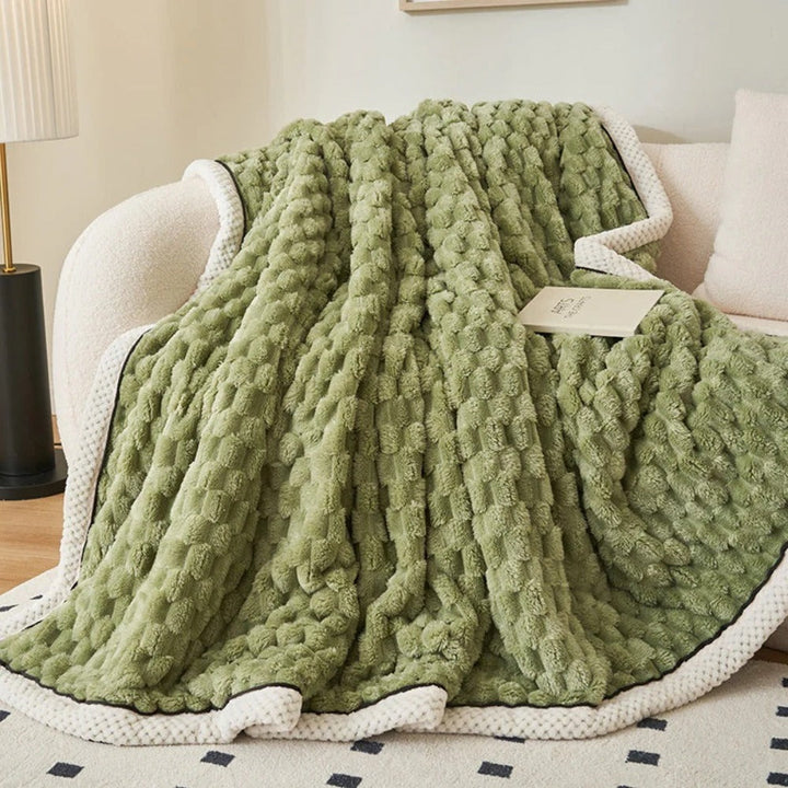 Bubble Textured Throw Blanket | Plush Cloud-Like Feel | Lightweight Comfort for Sofa, Bed or Outdoor Lounging Use