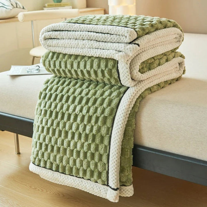 Bubble Textured Throw Blanket | Plush Cloud-Like Feel | Lightweight Comfort for Sofa, Bed or Outdoor Lounging Use