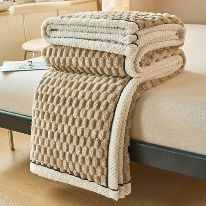 Bubble Textured Throw Blanket | Plush Cloud-Like Feel | Lightweight Comfort for Sofa, Bed or Outdoor Lounging Use