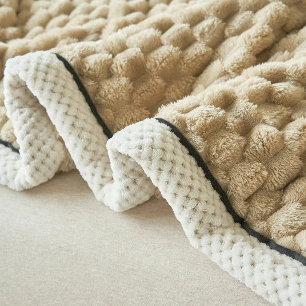 Bubble Textured Throw Blanket | Plush Cloud-Like Feel | Lightweight Comfort for Sofa, Bed or Outdoor Lounging Use