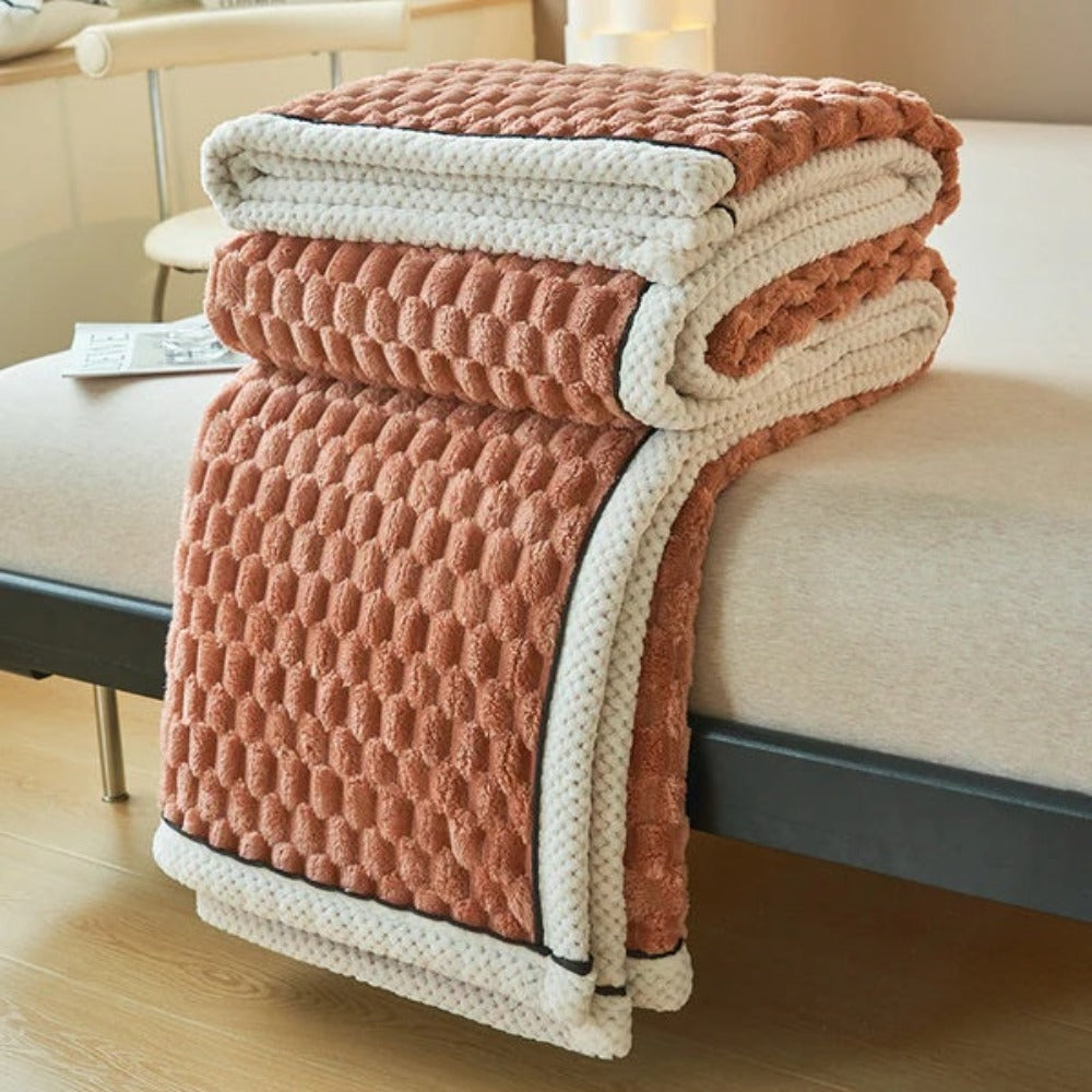 Bubble Textured Throw Blanket | Plush Cloud-Like Feel | Lightweight Comfort for Sofa, Bed or Outdoor Lounging Use