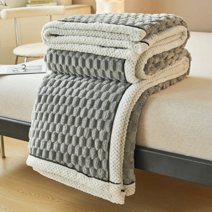 Bubble Textured Throw Blanket | Plush Cloud-Like Feel | Lightweight Comfort for Sofa, Bed or Outdoor Lounging Use