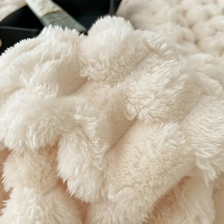 Bubble Textured Throw Blanket | Plush Cloud-Like Feel | Lightweight Comfort for Sofa, Bed or Outdoor Lounging Use
