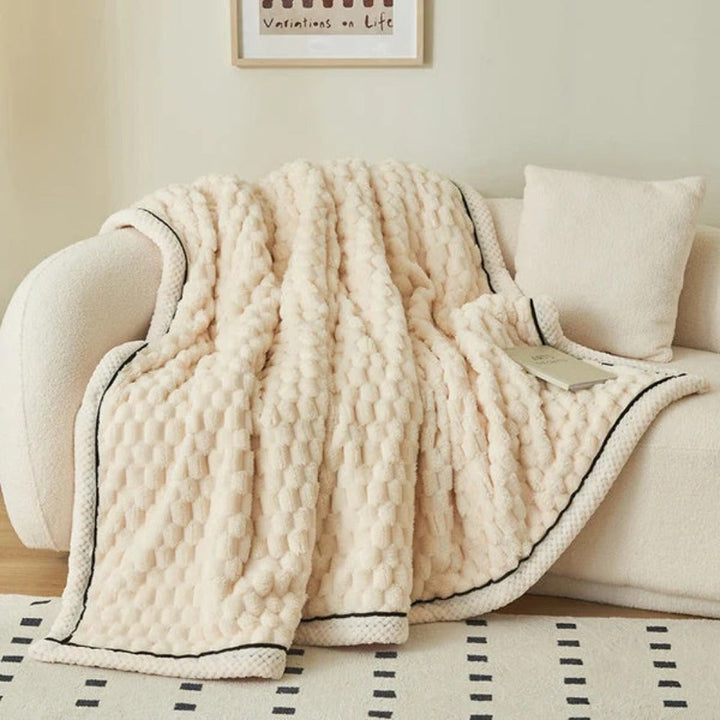 Bubble Textured Throw Blanket | Plush Cloud-Like Feel | Lightweight Comfort for Sofa, Bed or Outdoor Lounging Use