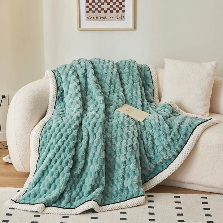 Bubble Textured Throw Blanket | Plush Cloud-Like Feel | Lightweight Comfort for Sofa, Bed or Outdoor Lounging Use
