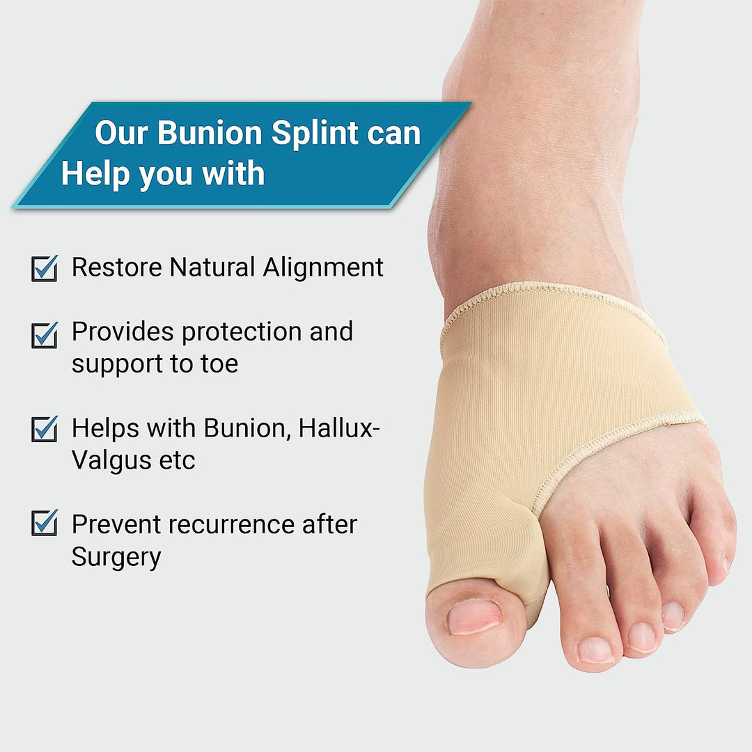 Bunion Corrector Sleeve | Silicone Gel Toe Spacer &amp; Cushioned Pad | Pair for All-Day Bunion and Hallux Valgus Relief
