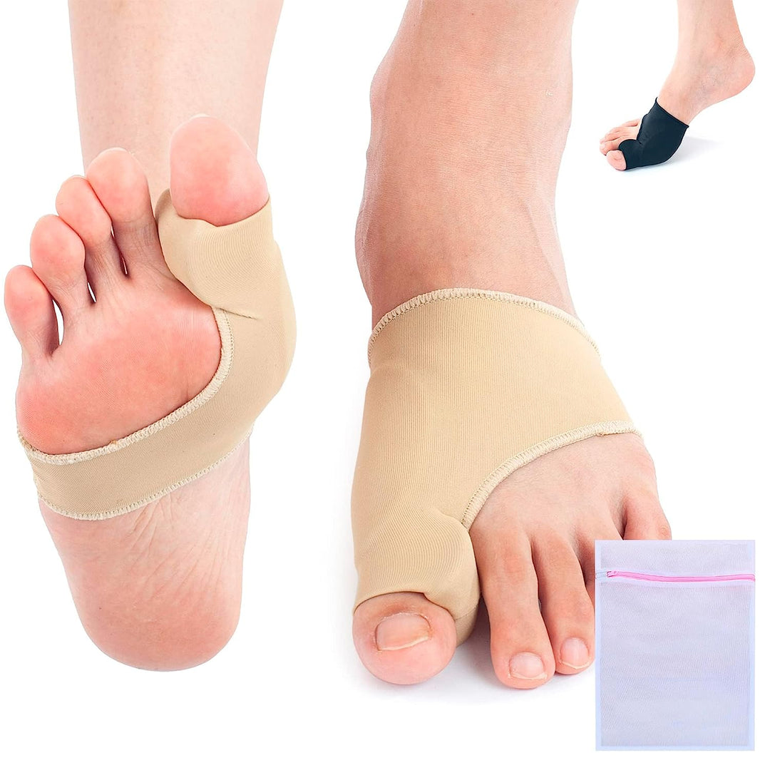 Bunion Corrector Sleeve | Silicone Gel Toe Spacer & Cushioned Pad | Pair for All-Day Bunion and Hallux Valgus Relief