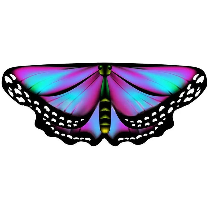 Butterfly Wings Cape Costume Seasonal | Finger Loops with Adjustable Collar Strap | Lightweight Breathable Polyester