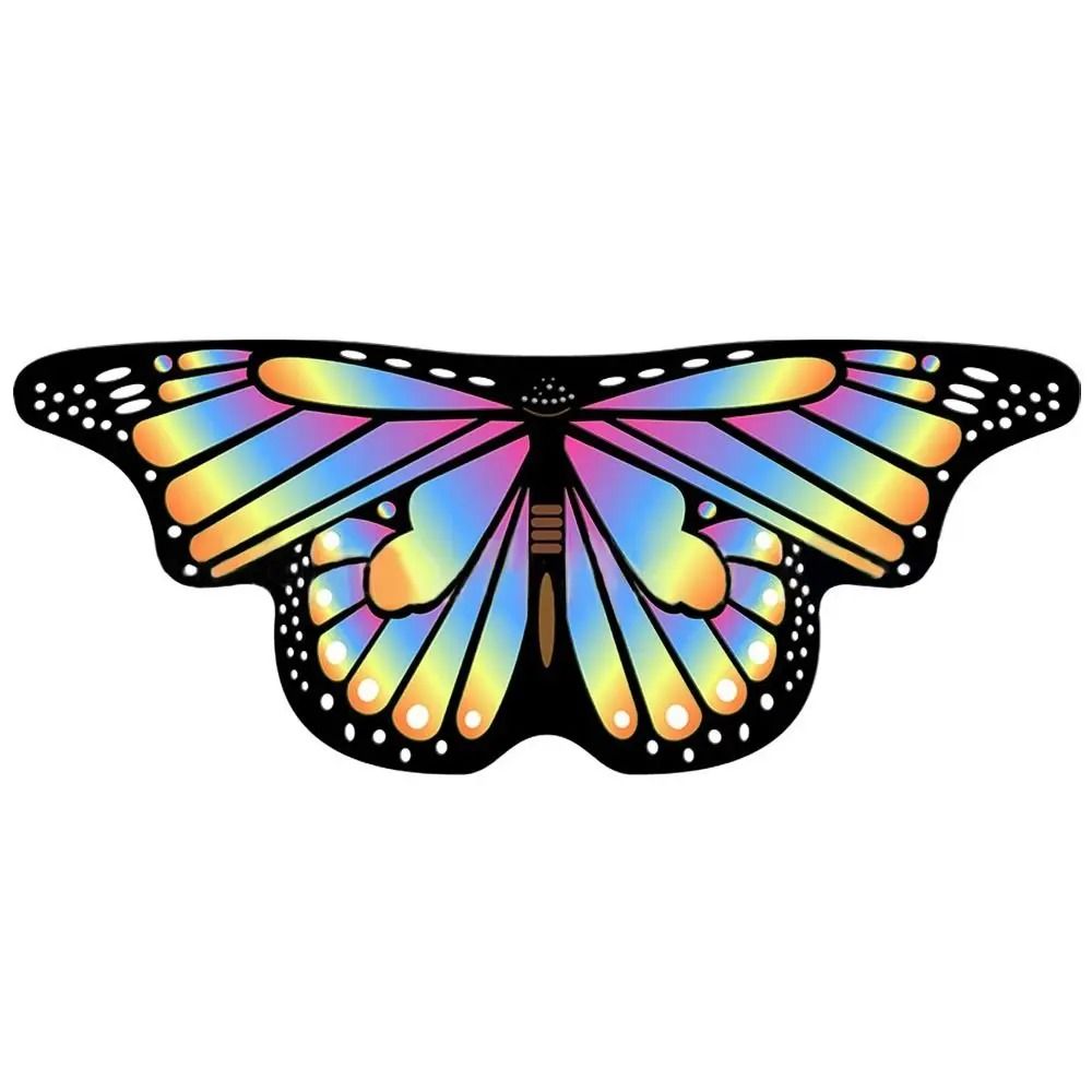 Butterfly Wings Cape Costume Seasonal | Finger Loops with Adjustable Collar Strap | Lightweight Breathable Polyester