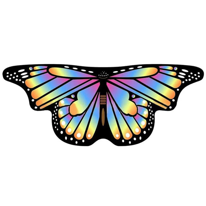 Butterfly Wings Cape Costume Seasonal | Finger Loops with Adjustable Collar Strap | Lightweight Breathable Polyester