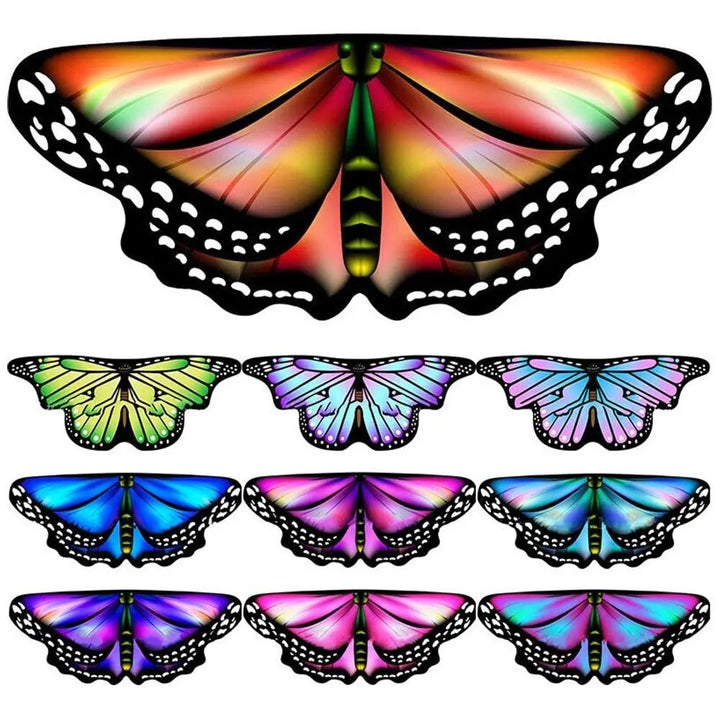 Butterfly Wings Cape Costume Seasonal | Finger Loops with Adjustable Collar Strap | Lightweight Breathable Polyester