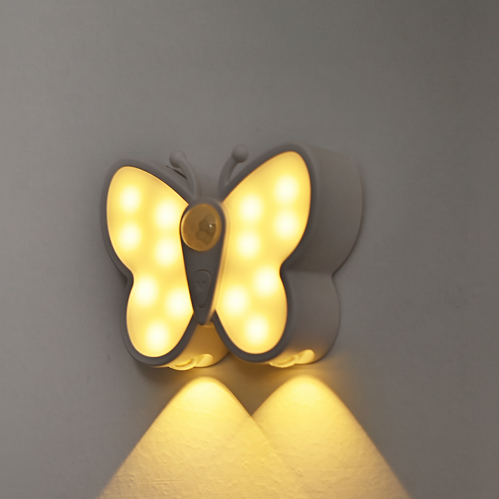 Butterfly Motion Sensor Night Light, Rechargeable Battery, Magnetic Mount, USB Charging 3
