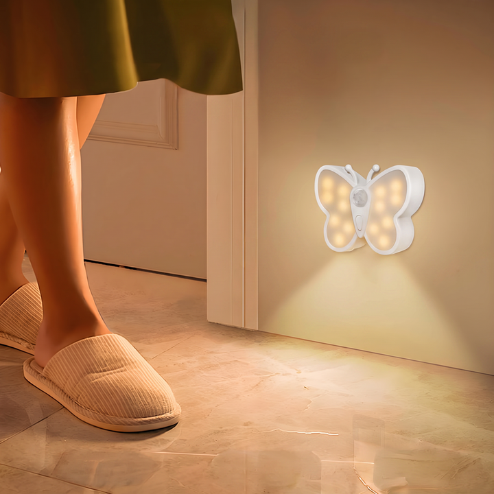 Butterfly Motion Sensor Night Light, Rechargeable Battery, Magnetic Mount, USB Charging 4