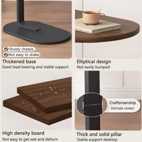 C-Table Top | Oval Grained Surface, Slide-Under Base