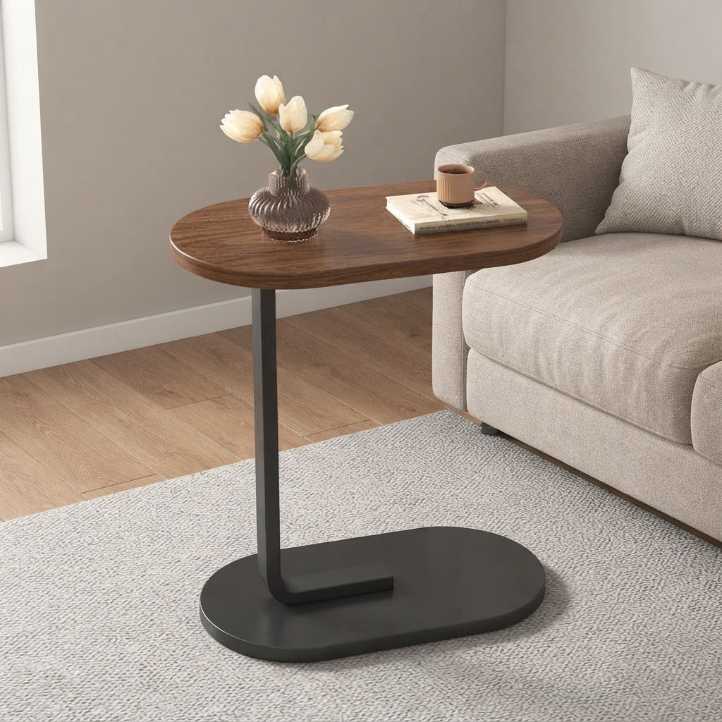 C-Table Top | Oval Grained Surface, Slide-Under Base
