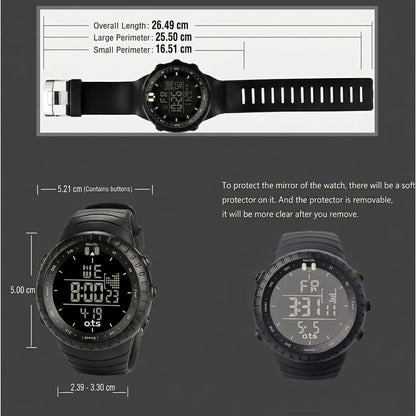 Digital Sports Watch | LED Backlight | Waterproof | Shock-Resistant | Alarm & Stopwatch