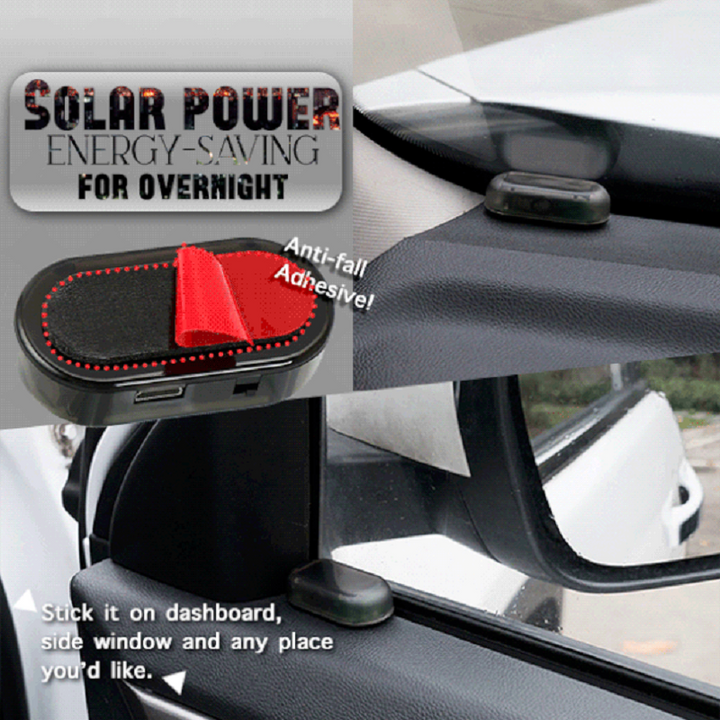 Solar Alarm Light LED Car Anti-Theft Deterrent Adhesive with 5-Second Flash 2
