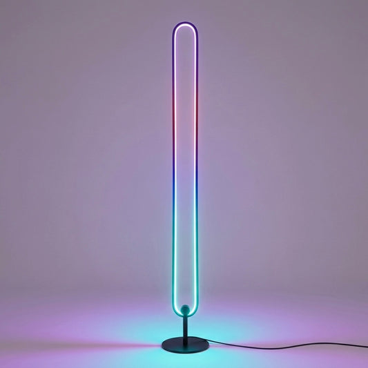 RGB LED Floor Lamp | 24W 1150lm | Remote & Wire Dimmer | 140cm | Black & White