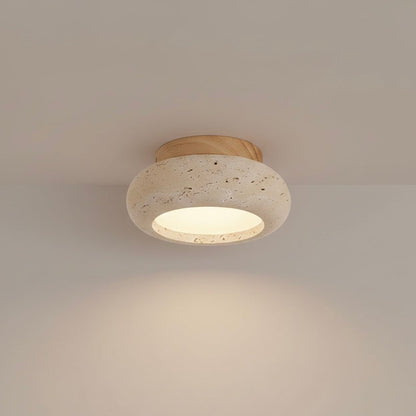 Cairns | Flush Mount Ceiling Light Fixture with Integrated LED & Natural Stone Design | Elegant Ambiance for Indoor Spaces