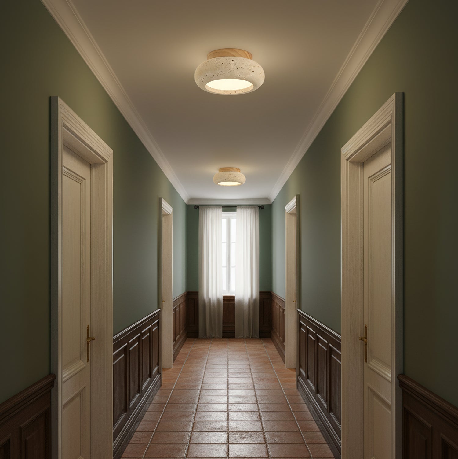 Cairns | Flush Mount Ceiling Light Fixture with Integrated LED & Natural Stone Design | Elegant Ambiance for Indoor Spaces 3