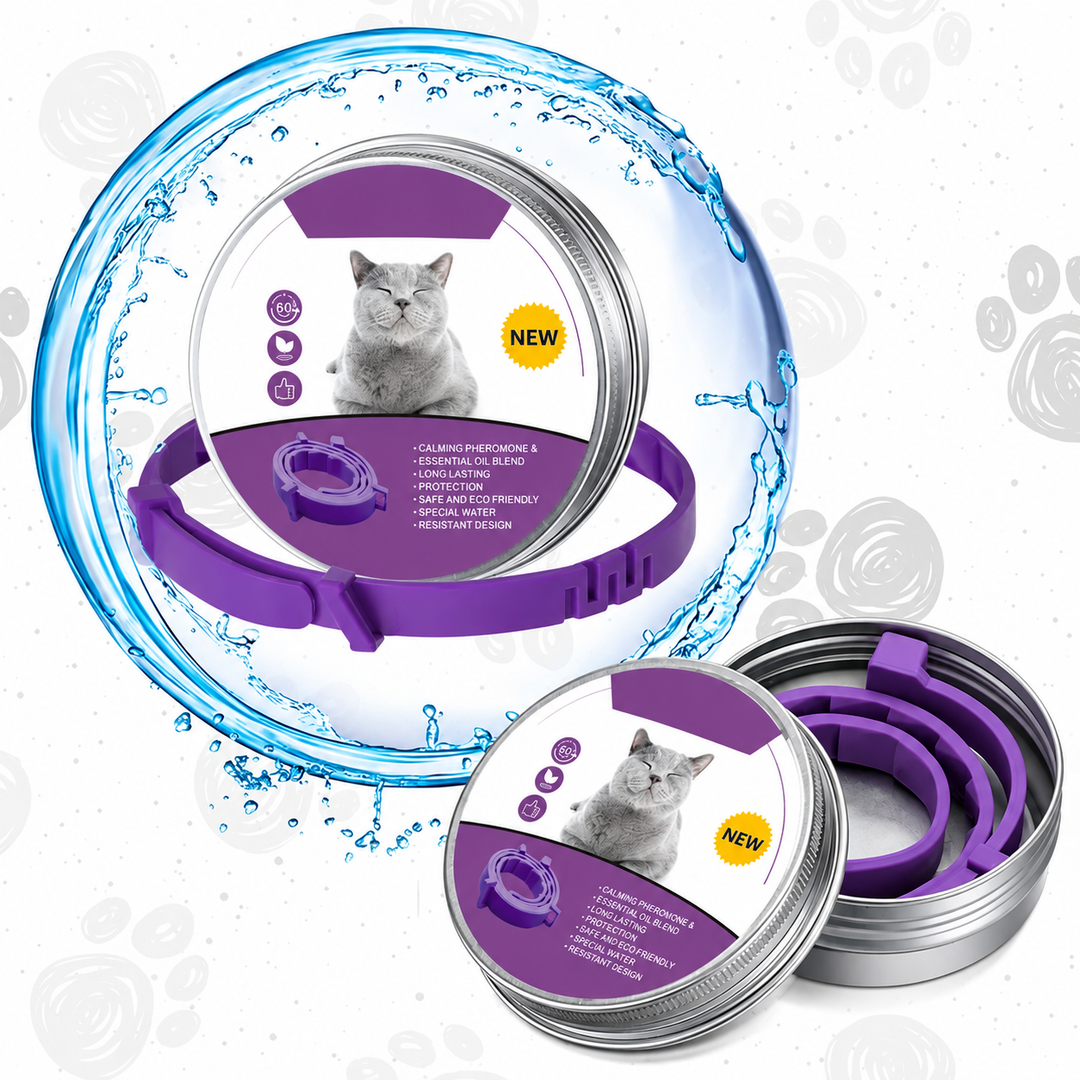 Calming Collar for Dogs &amp; Cats | 60-Day Pheromone &amp; Essential Oil Release | Adjustable, Water-Resistant, Purple or Grey