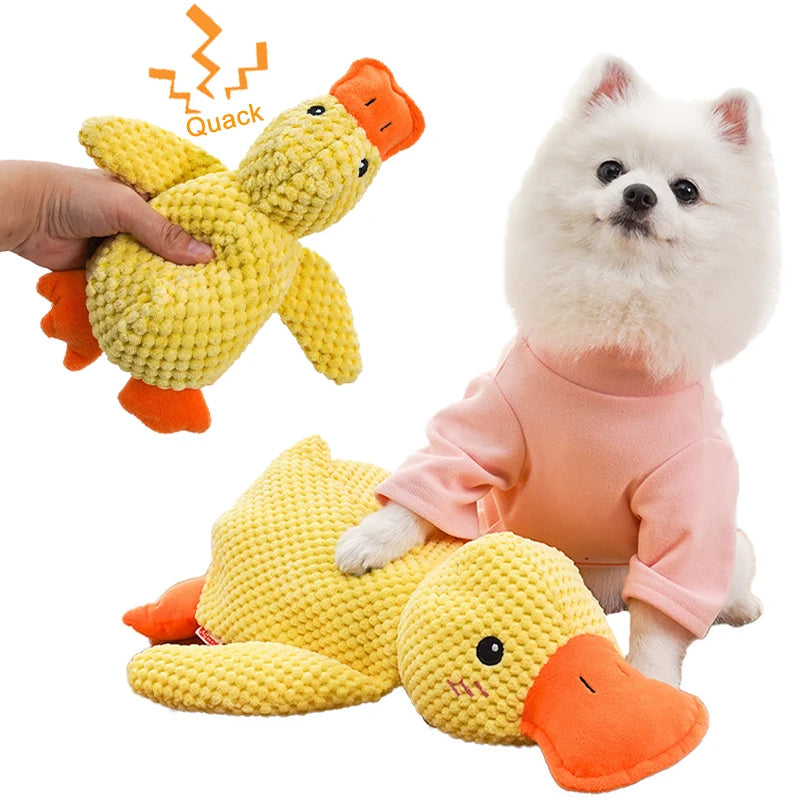 Calming Plush Duck Dog Toy | Soft Bite-Resistant Fabric | Reduces Anxiety for Deeper, Calmer Sleep and Safe for Teeth and Gums