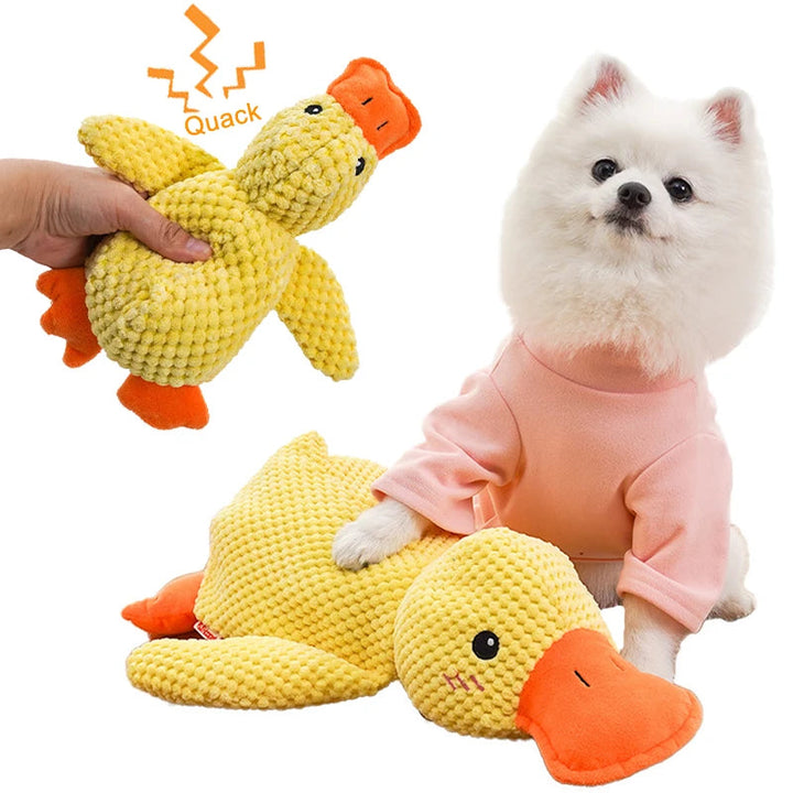 Calming Plush Duck Dog Toy | Soft Bite-Resistant Fabric | Reduces Anxiety for Deeper, Calmer Sleep and Safe for Teeth and Gums