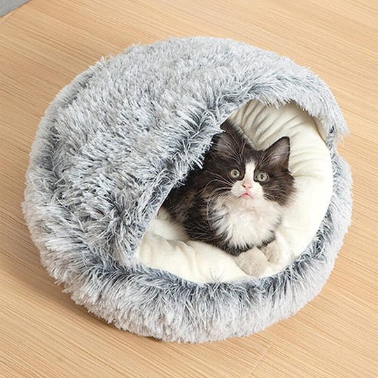 Calming Nest Pet Bed | Hooded Cave for Cats and Small Dogs 4