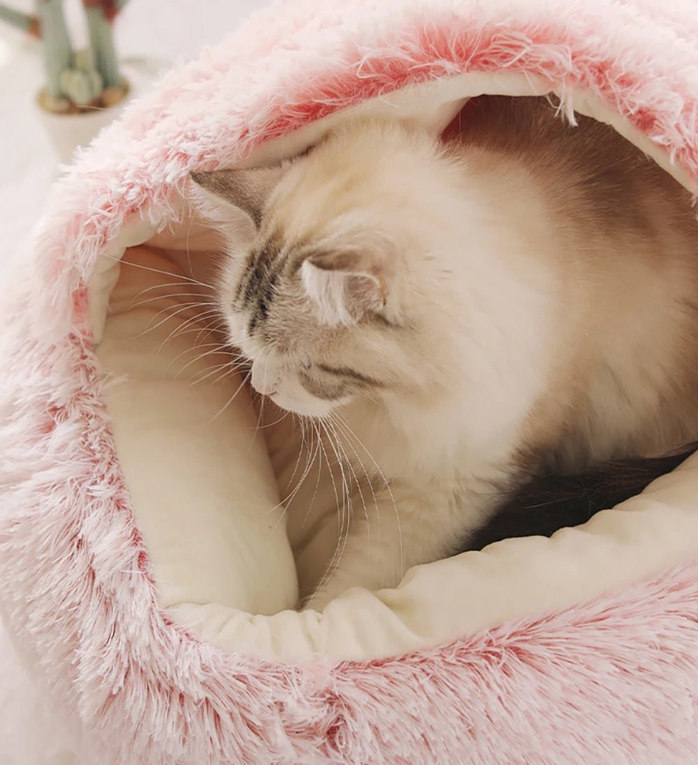 Calming Nest Pet Bed | Hooded Cave for Cats and Small Dogs 5