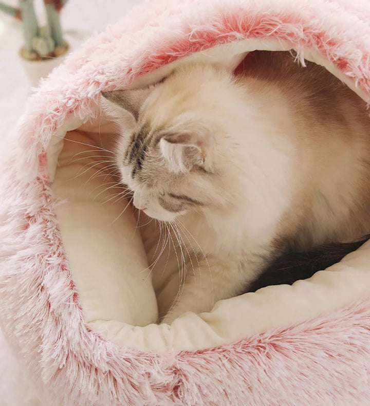Calming Nest Pet Bed | Hooded Cave for Cats and Small Dogs 5