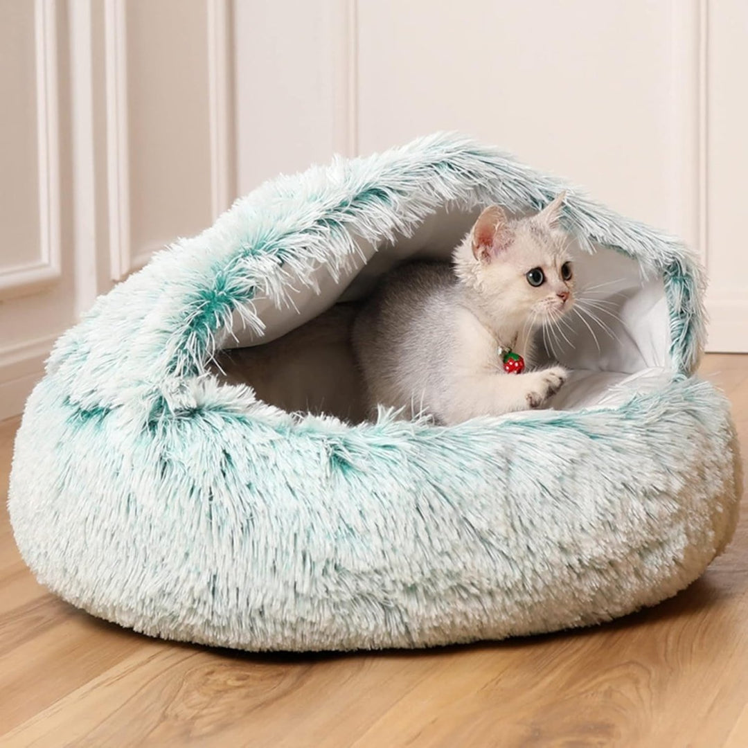 Calming Nest Pet Bed | Hooded Cave for Cats and Small Dogs 6