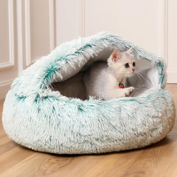 Calming Nest Pet Bed | Hooded Cave for Cats and Small Dogs 6