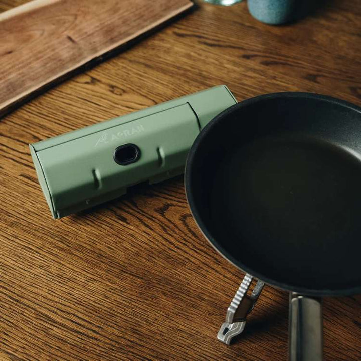 Camping Gas Stove CampFlames 2600W | Windproof Foldable Burner, Army Green or Khaki | Boils 1L in 10 Minutes for Hiking &amp; Travel