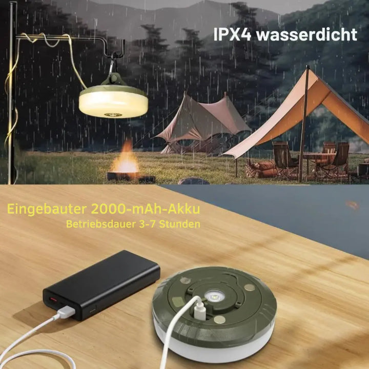 Camping Lamp | 4-in-1 LED Light with Retractable String &amp; Power Bank