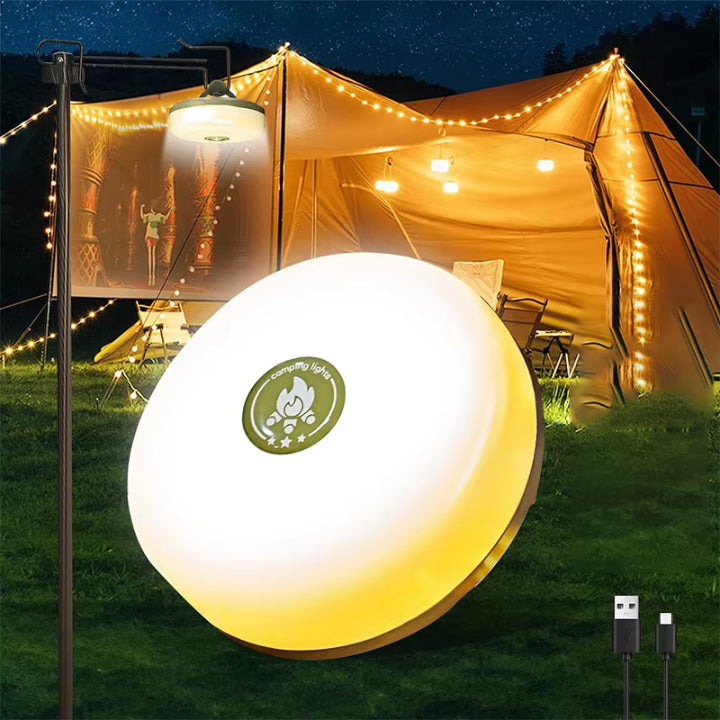 Camping Lamp | 4-in-1 LED Light with Retractable String &amp; Power Bank