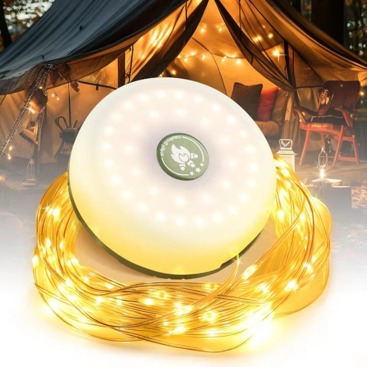 Camping Lamp | 4-in-1 LED Light with Retractable String &amp; Power Bank