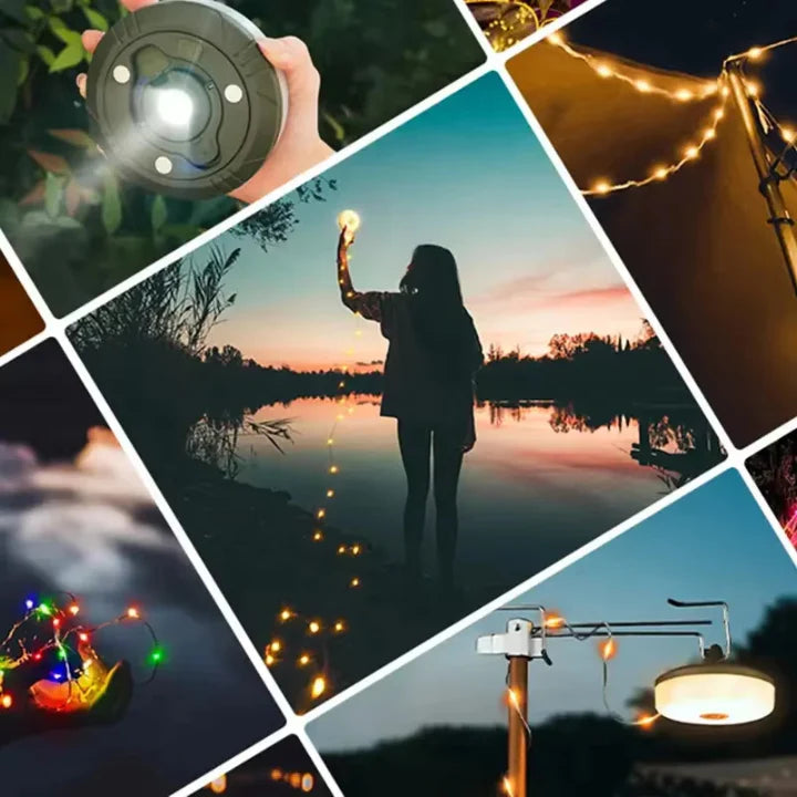 Camping Lamp | 4-in-1 LED Light with Retractable String &amp; Power Bank