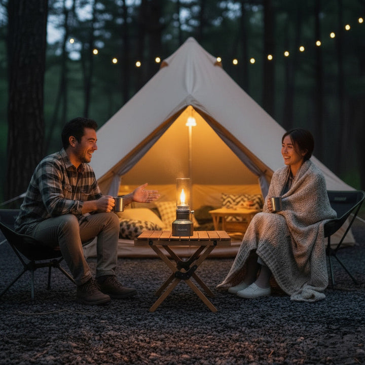 Camping lamp aluminum with gas cartridge – vintage style 1