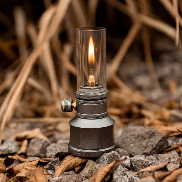 Camping lamp aluminum with gas cartridge – vintage style 2