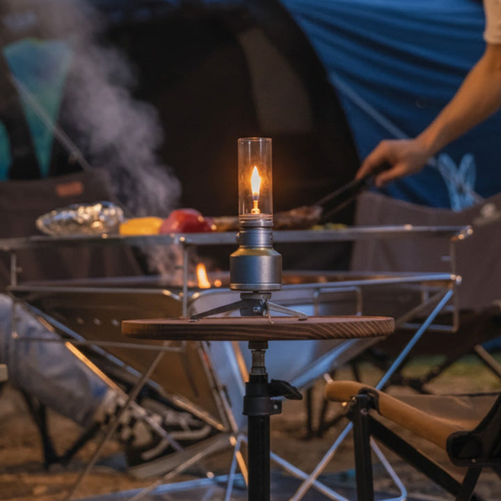 Camping lamp aluminum with gas cartridge – vintage style 3