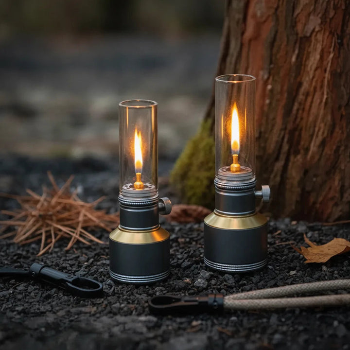 Camping lamp aluminum with gas cartridge – vintage style 6
