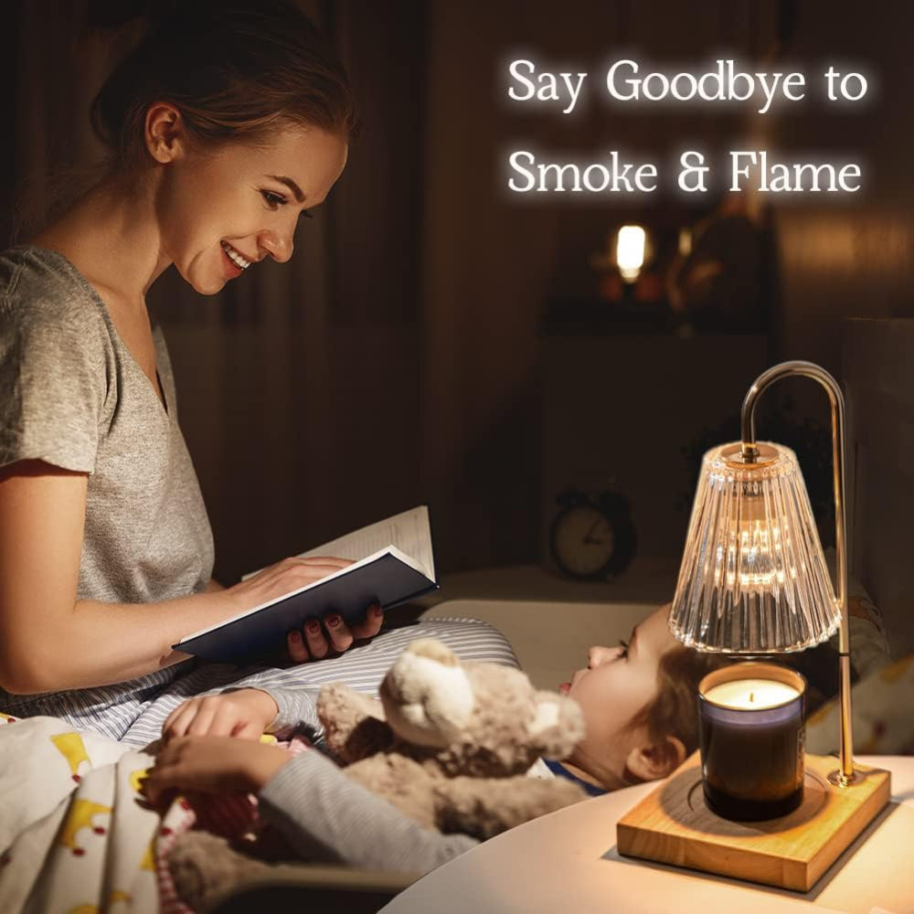 Electric Candle Warmer Lamp | Top-Down Wax Melting, Dimmer &amp; 2/4/8 Hour Timer | Flameless Fragrance Table Light 21